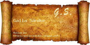 Galla Sándor névjegykártya