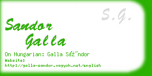 sandor galla business card